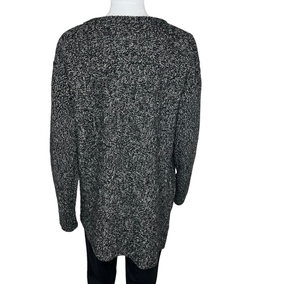 Athleta Northern Lights Asymmetrical Sweater Women Marled Gray Knit L - Picture 4 of 7